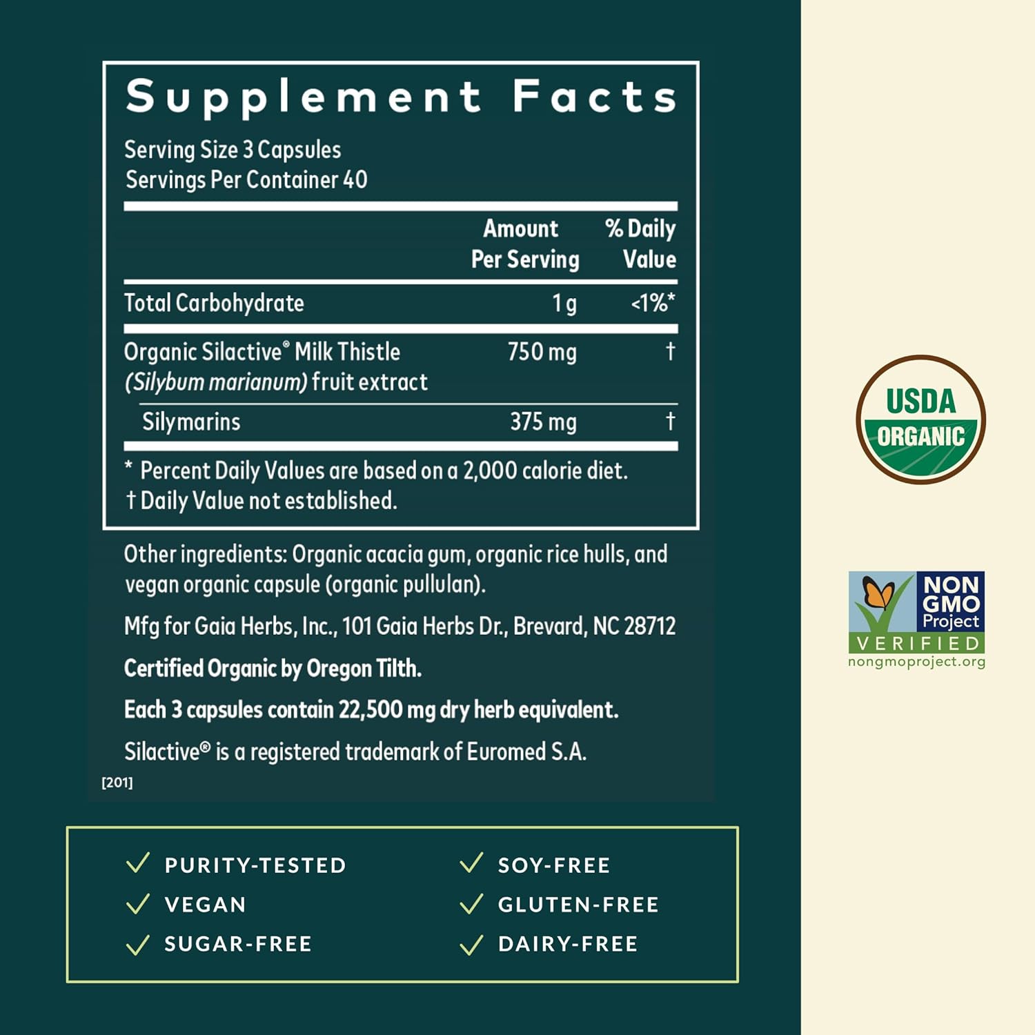 Gaia Herbs Milk Thistle - Liver Supplement & Cleanse Support for Helping to Maintain Healthy Liver Function* - 120 Vegan Capsules (40 Servings) - Image 3