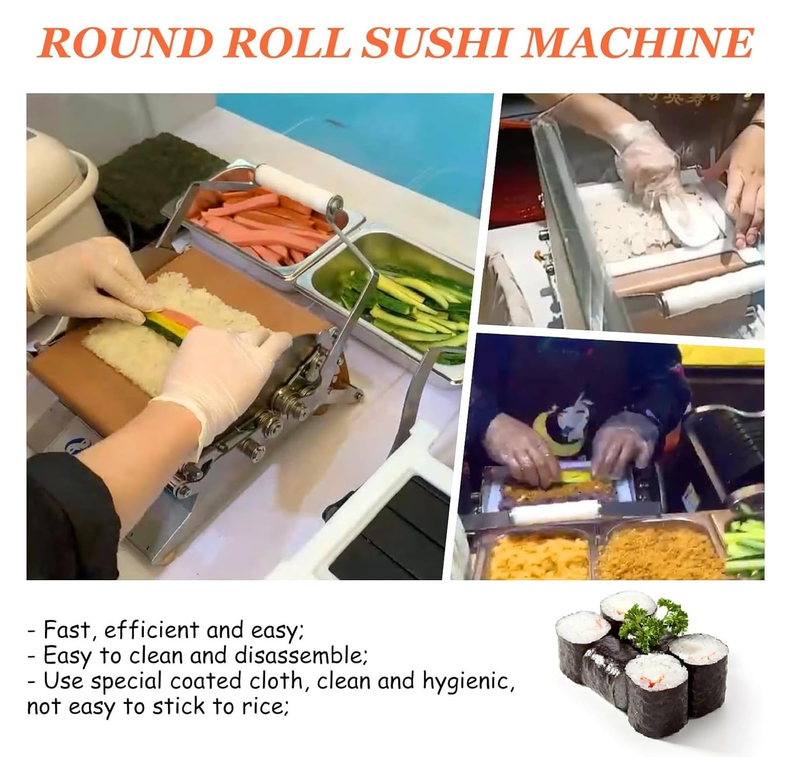 KEuLen Zestaw do przygotowywania sushi dla początkujących: profesjonalny zestaw do sushi z 3 foremkami o różnych rozmiarach dla łatwego przygotowania sushi