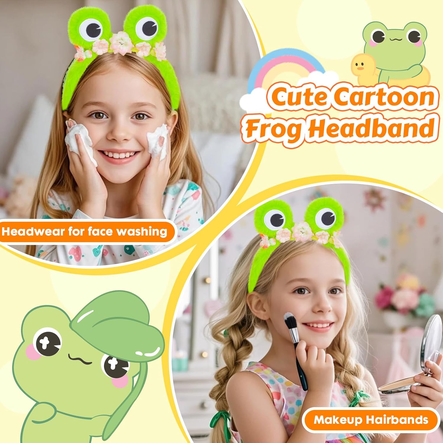 Frog Gifts for Girls, Kids Frog Plush Toys with Secret Diary, Headband, Ballpoint Pen, Eye Mask, Stickers, Valentine Gifts for Little Girls Age 5 6 7 8 9 10-12 Years Old - Image 4