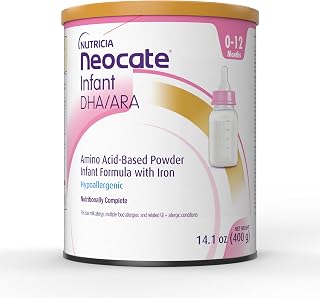 Nutricia Neocate Infant - Hypoallergenic, Amino Acid-Based Baby Formula - Well-Tolerated & Supports Normal Growth - Infant Formula with DHA, ARA & Iron - 14.1 oz can (Pack of 1)
