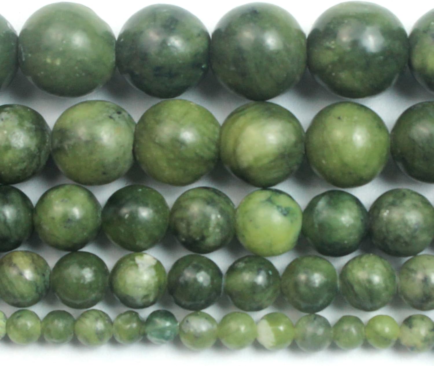 Cynbpm Jade Beads Charms for Jewelry Making Supplies for Adults Bracelet Making Kit Green Gemstone Natural Stone Beads 15" 1 Strand 6mm