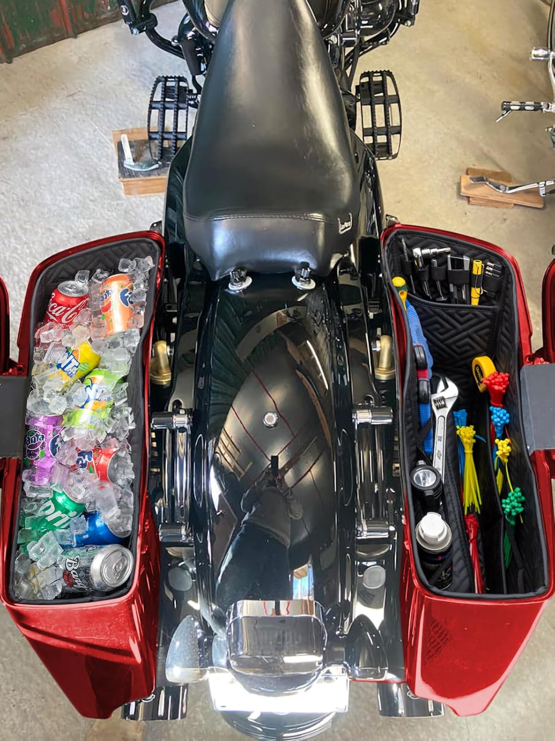 Extended Saddlebags Liners for Harley Touring 2014‑2023 – Premium Organizer, Custom Fit, Travel Storage & Ice‑Friendly Design