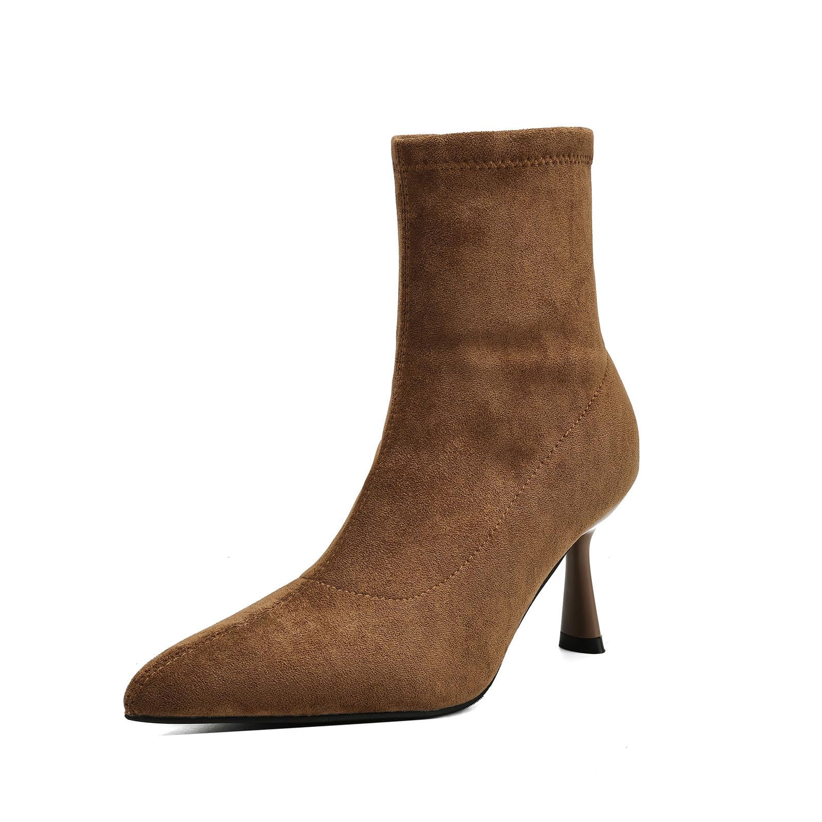 Womens Pointed Kitten Heel Ankle Boots Fashionable Suede Stiletto High Heel Booties Sexy Office Party Dress Boots