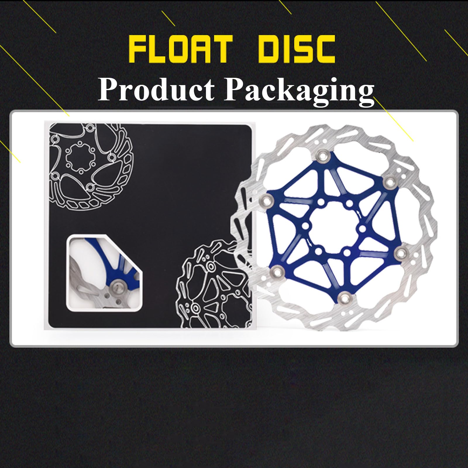 Rotore freno a disco flottante in acciaio inossidabile da 180 mm for mountain bike e bici da strada - Leggero con 6 bulloni - 1 pezzo(Blue)