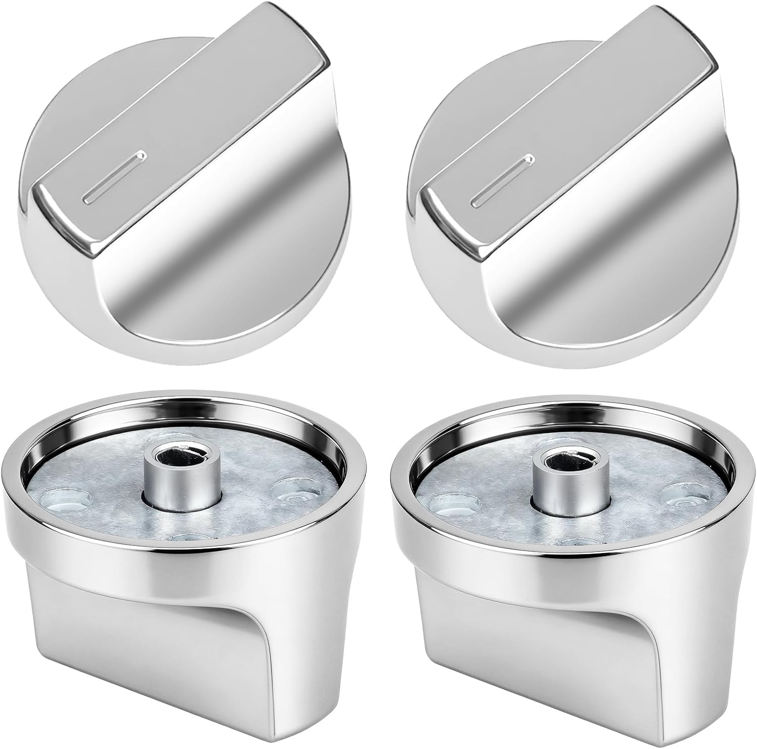 4 Pack Enhanced W11517331 Stove Knob Fit for Whirlpool Electric Range Oven Knobs Replacements W10850027, W11117415, W11458840. Compatible WFE745H0FH0,WFE745H0FS0,WFE770H0FZ0,YWEE515S0LS0,YWEE745H0FE0