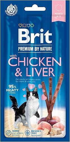Brit Premium by Nature Leckerli-Sticks für Katzen, Geschmacksrichtung Huhn & Leb
