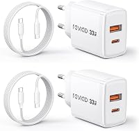 RAVIAD 33W USB-C Gyorstöltő 2 db GaN Technológia 2 Port iPhone 16 Galaxy S25 MacBook 1