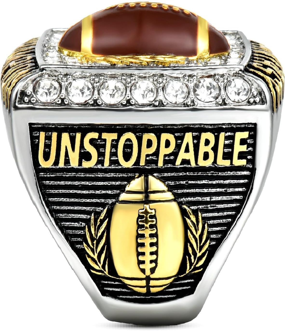 Fantasy Football Championship Ring, Classic No Year or 2025 Champion Edition Trophy Style Award Ring for League Winners, Commissioner Gift