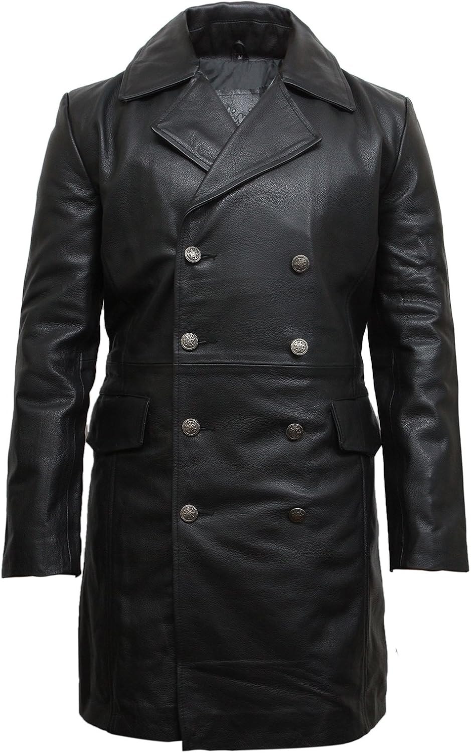 BRANDSLOCK Mens Genuine Leather Jacket U Boat Captains Military Style Vintage