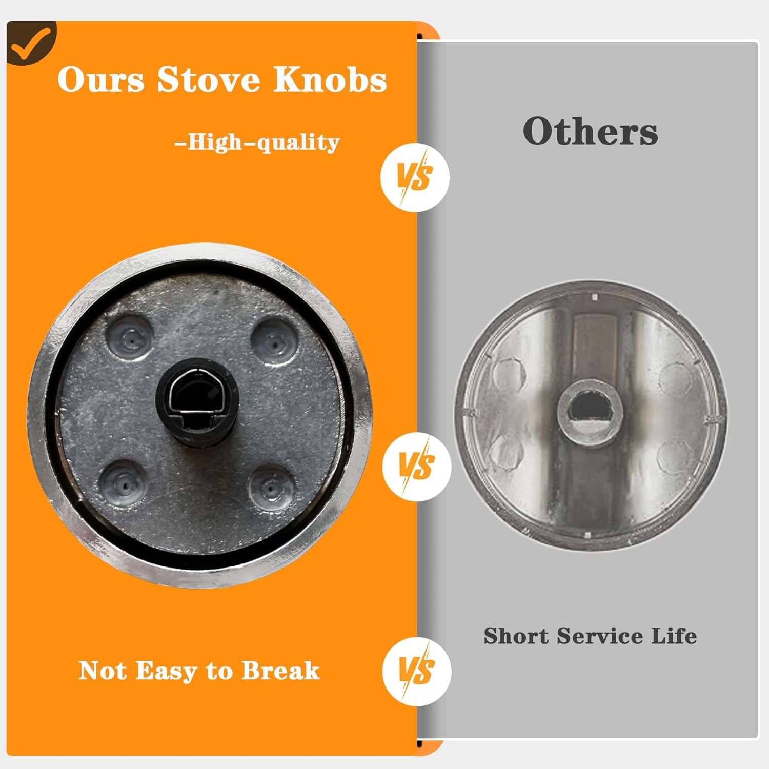 4PCS W11517334 Stove Knobs Replacement Compatible with Whirlpool Gas Ranges Replace W11122869 W10850033, Stainless Steel Durable Gas Range Oven Burner Control Knobs