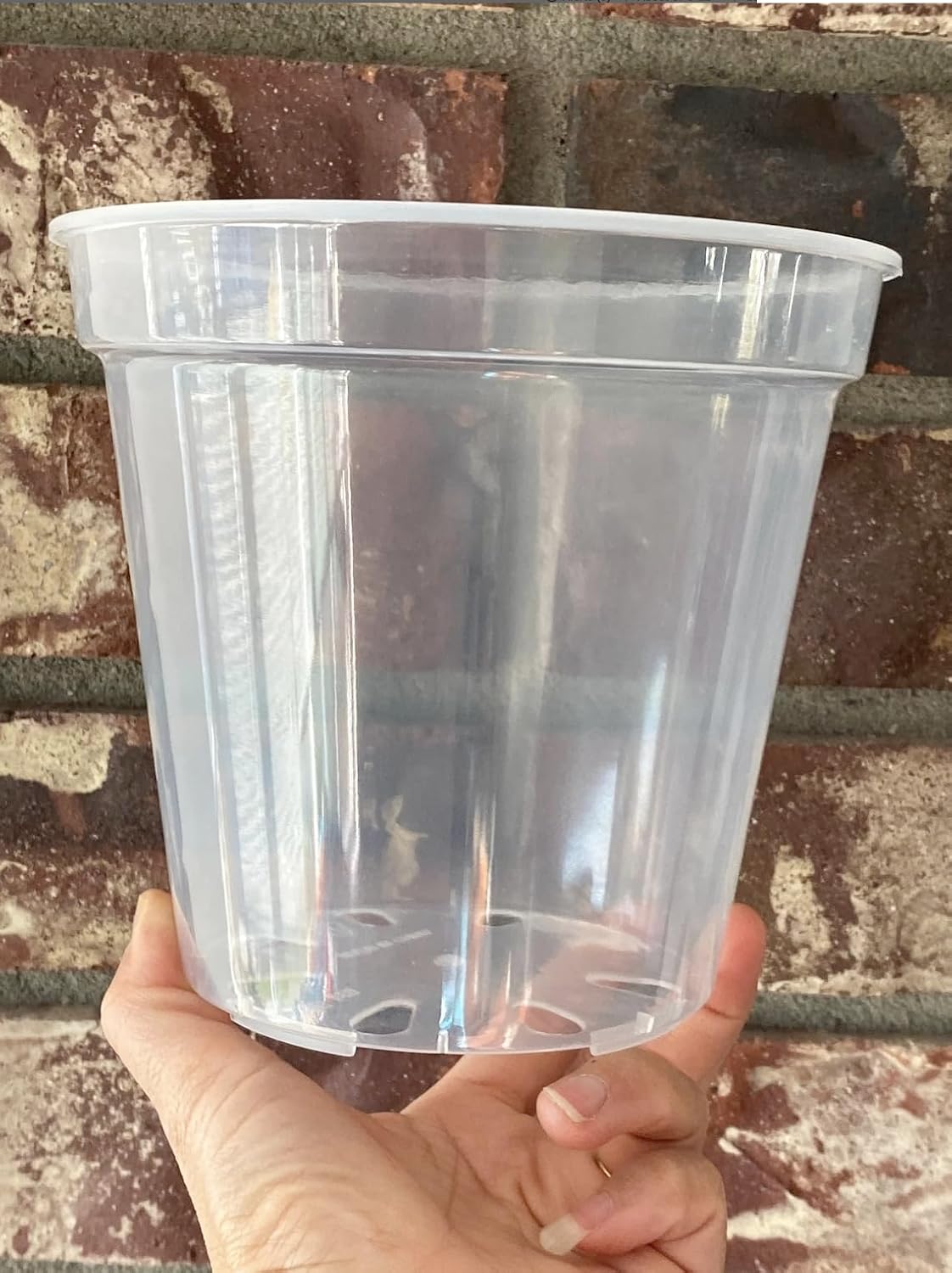 VietCanPro Plant Pot 6 pcs Clear Nursery Pots 7 inch with Clear Saucer