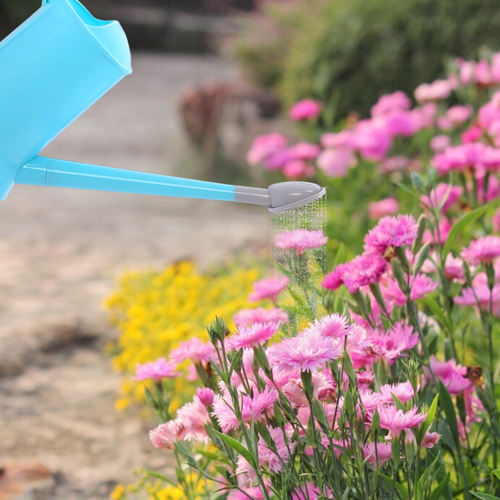 Annaffiatoio da 2 litri Beccuccio lungo Plastica Staccabile Sprinkler Pianta Annaffiatoio Leggero Spruzzatore d'acqua Bottiglia di irrigazione per Giardino esterno Casa(Rosa