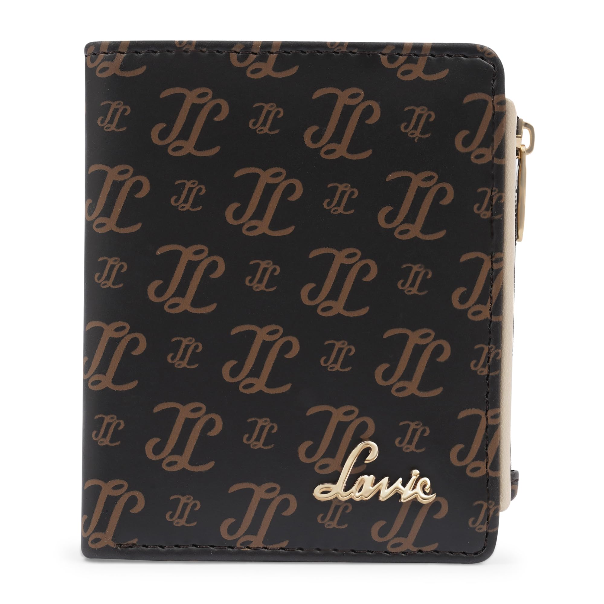 Women's Chic Monogram LL Print Small Bifold Wallet | Ladies Purse Handbags-image-18