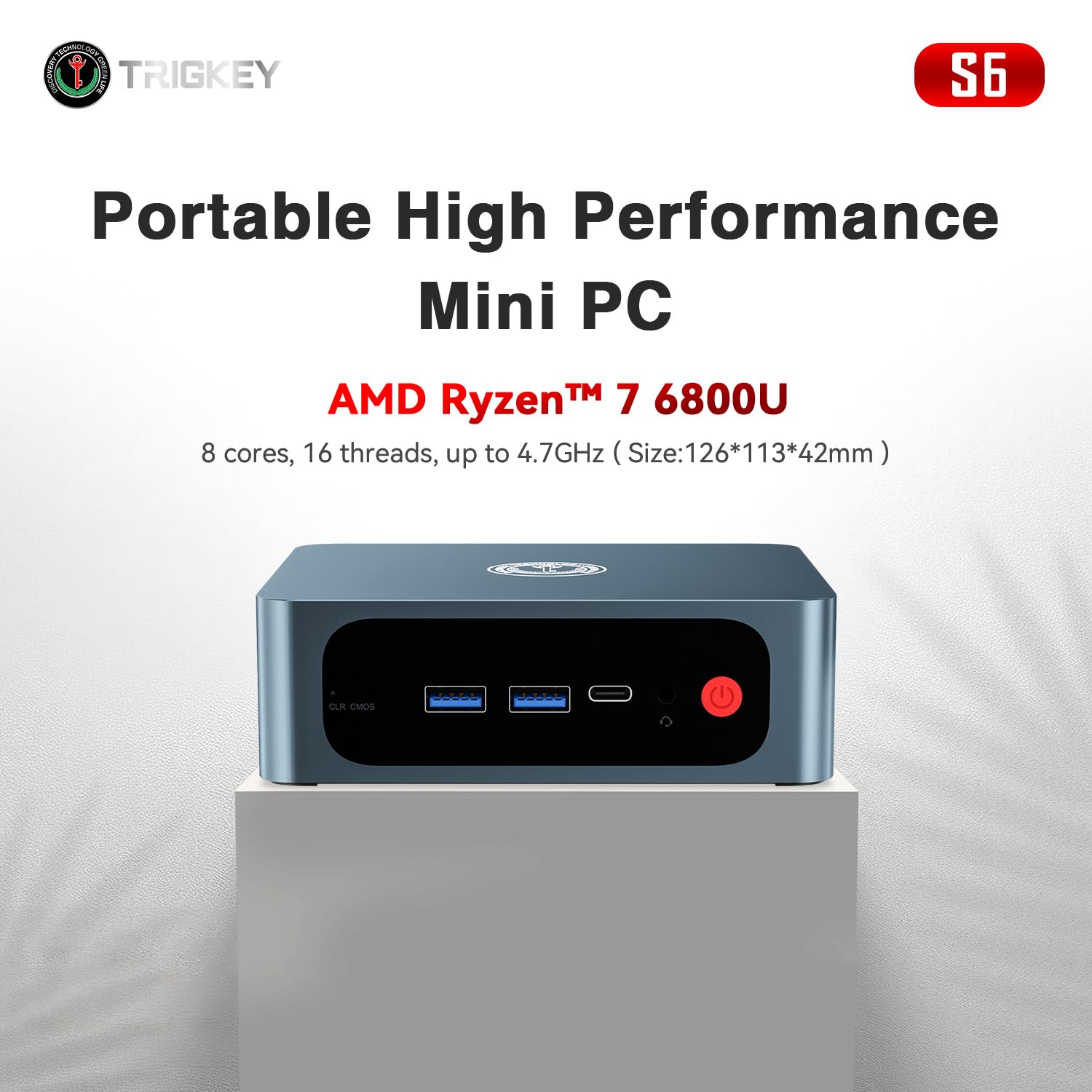 TRIGKEY Mini PC, Ryzen 7 5800H (8C/16T, up to 4.4GHz), Mini