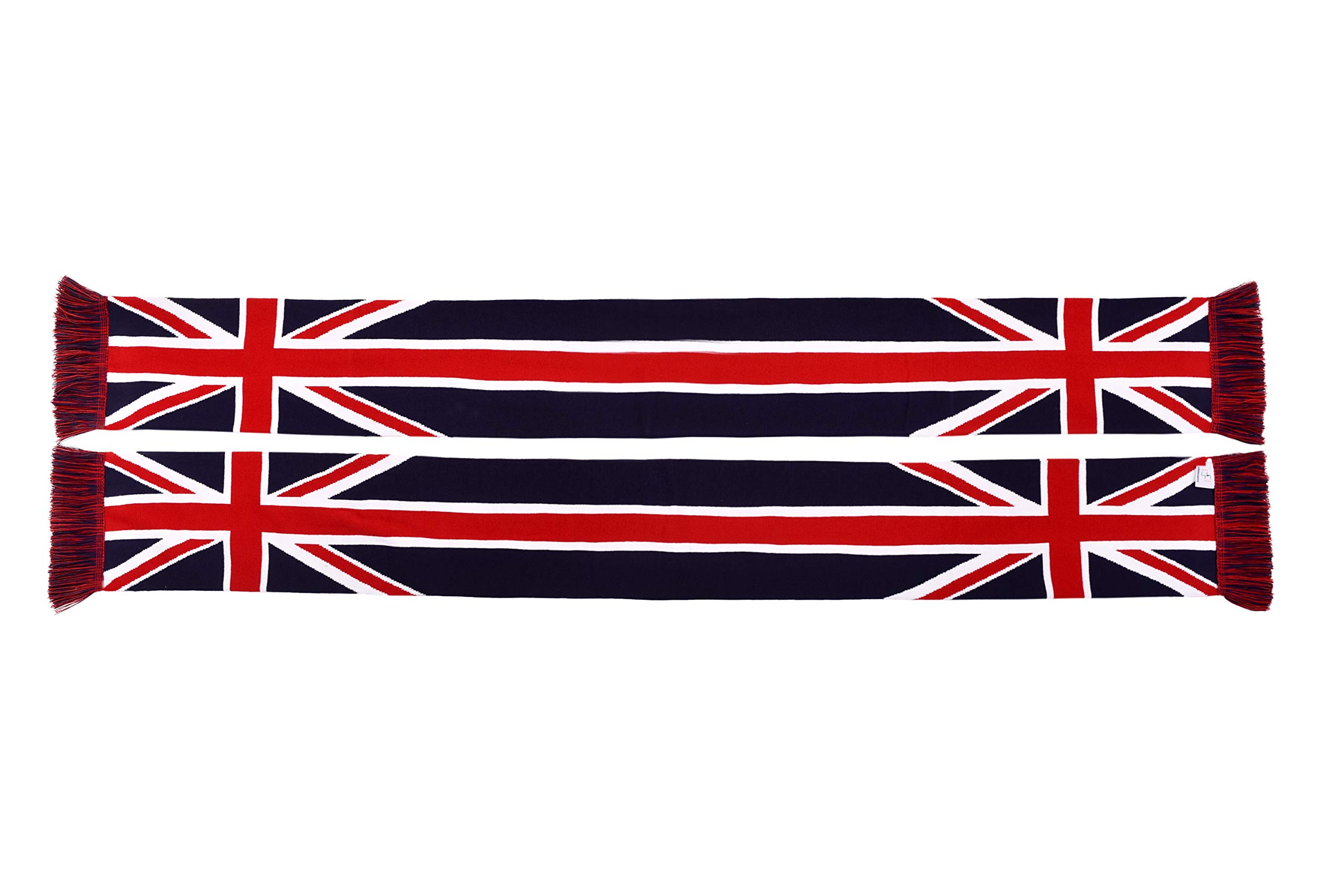 Euroscarves Union Jack Wielka Brytania flaga Wielkiej Brytanii HD dzianinowy szalik, Biały czerwony, fits all