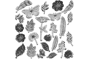 Flowers Leaf Background Clear Stamps for Crafts