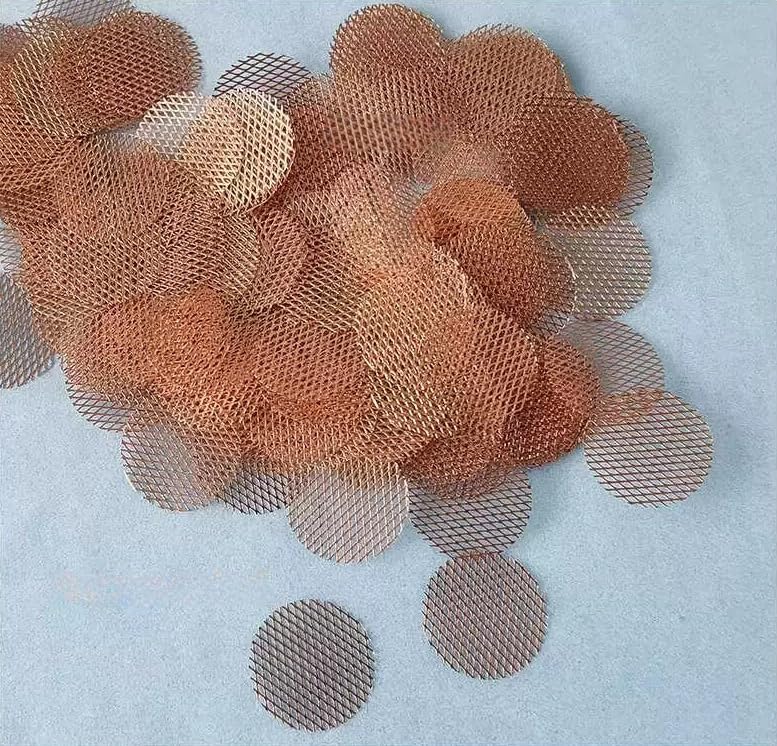 99.9% Cu Mesh for Na-Ion Coin Cells - 45μm Anode Collector (180g/m², 0.4x1.55mm Aperture)(D10mm 200)