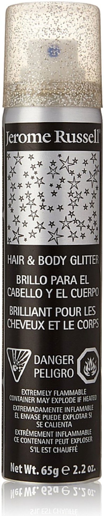 Jerome Russell Hair & Body Glitter Spray, Silver 2.2 oz (Pack of 2)