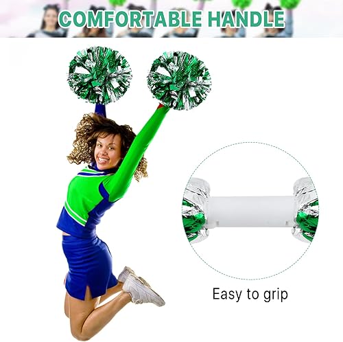 Vista 24 de Supkiir 4 pompones de animadora para disfraz de animadora para mujer, 2 pares de pompones de animadora para niños y niñas, juegos deportivos
