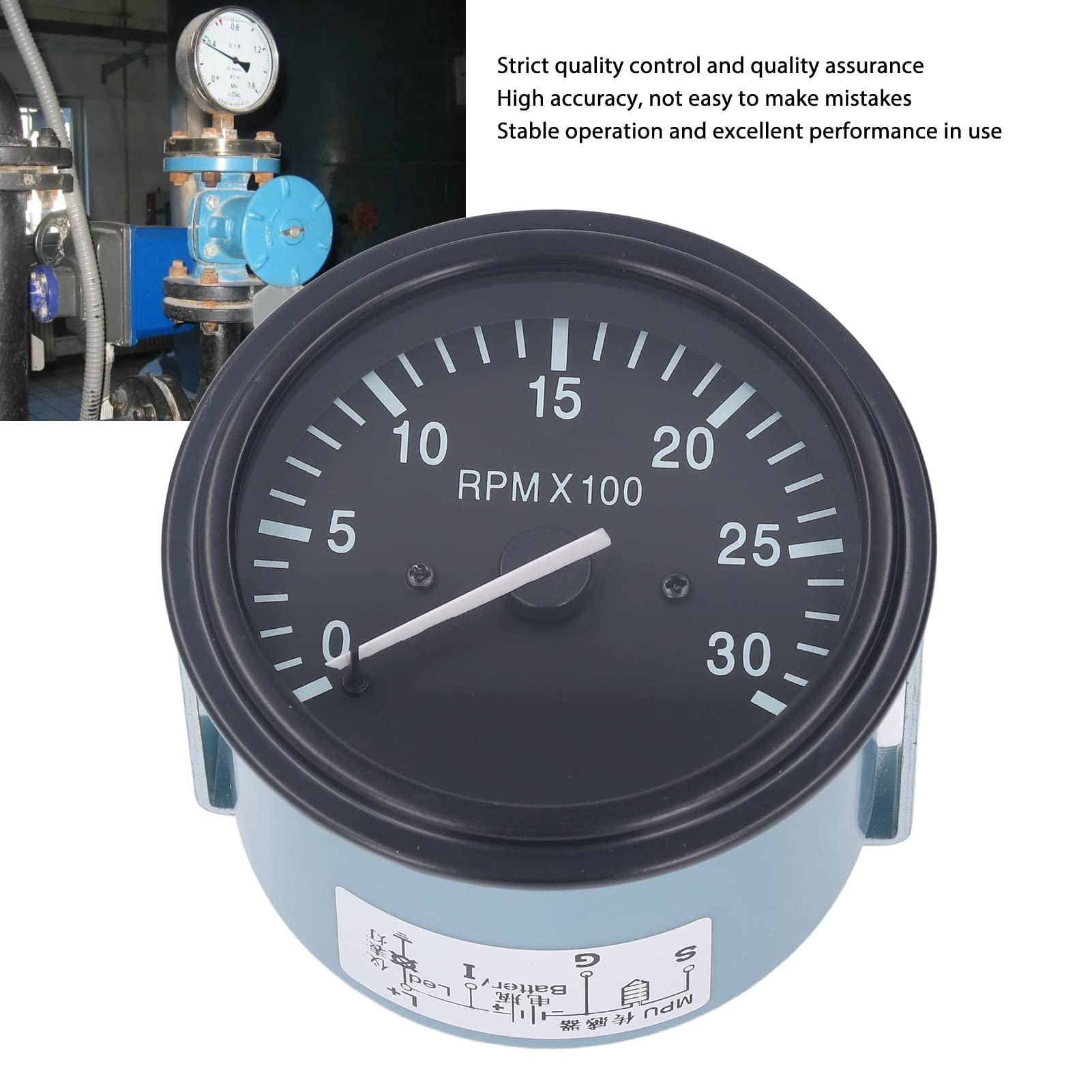 0-3000RPM Engine Tachometer Aluminum Alloy Oil Pressure Indicator