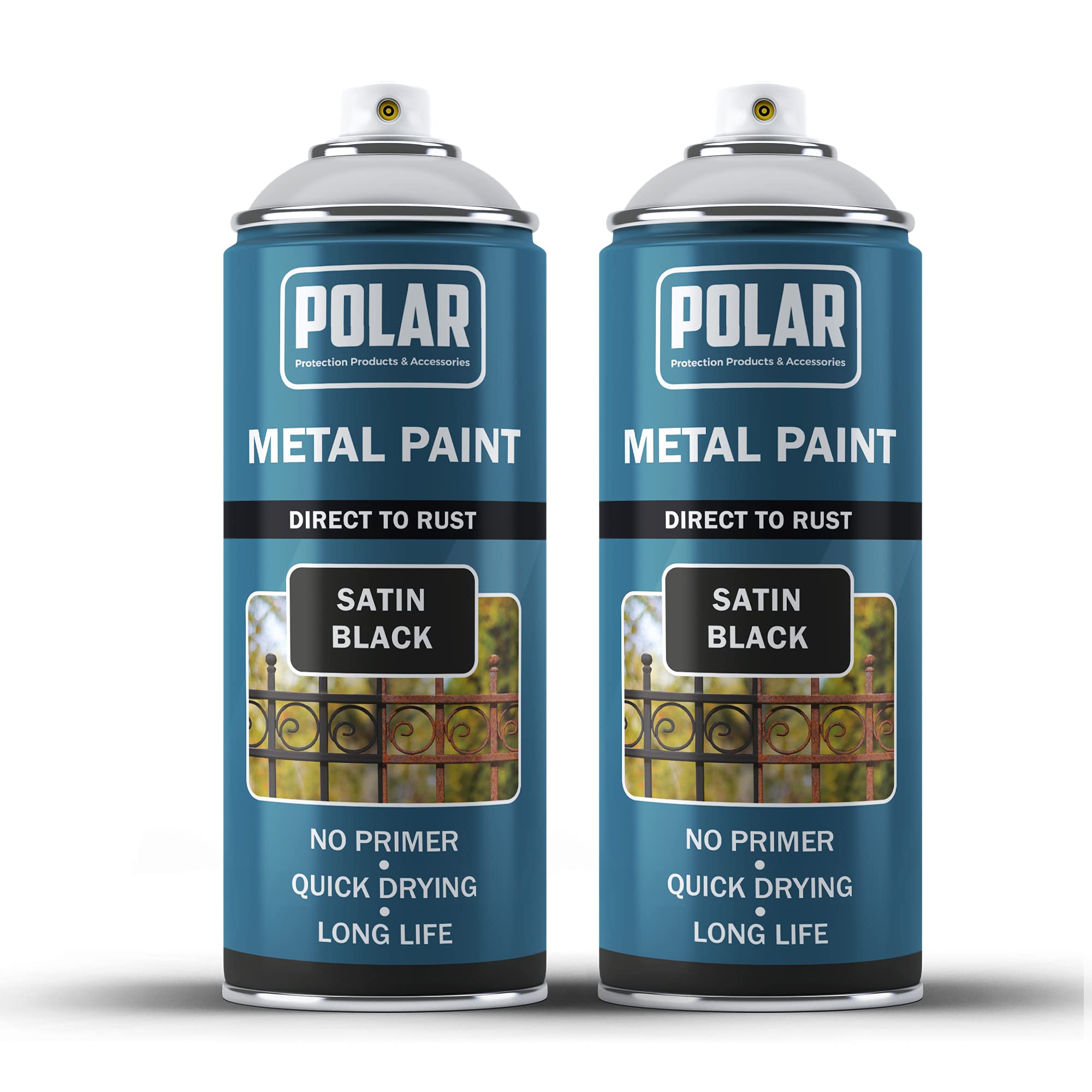 Buy Polar Direct to Rust Satin Black Metal Spray Paint 2 x 400ml