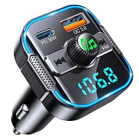 Glangeh Trasmettitore FM Bluetooth 5.3 per Auto [Ricarica Rapida PD 36W+QC3.0 18W]