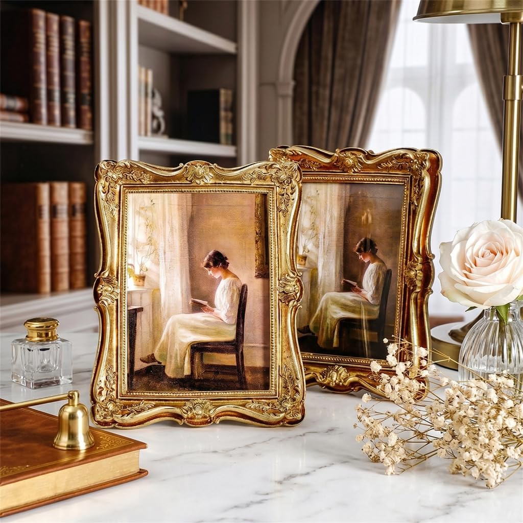 Retro Picture Frame Antique Ornate Photo Frame Decorative Photo Frame Home