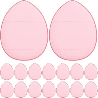 SOLUSTRE 18 st återanvändbara lösa puderpuffar för kvinnor, droppformade | Liten puderpuff, örondroppar, återanvändbart fingermakeupverktyg för våt och torr foundationsetting
