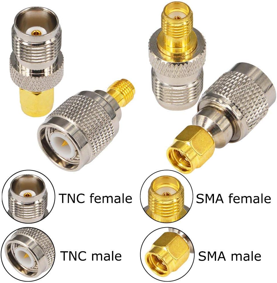YILIANDUO 4 Type SMA to TNC Kits Male/Female to Male/Female RF Coax Adapter Kit Antenna Test Converter Connector for 4G Router SDR USB Dongles WiFi WiMax Hand-held Radio - Image 3