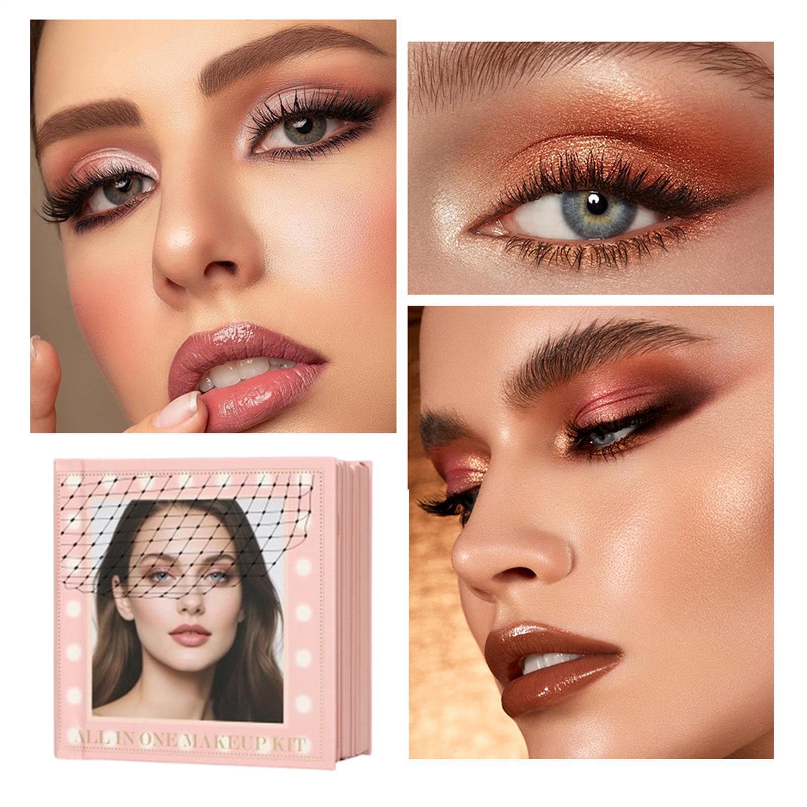 Di Ombretti Vivaci E Colorati Kit 8 Pagine Illuminante Blush Contour Gloss | Palette Trucco Viso Ombretti Per Donne Moglie Mamma Amiche Ufficio Viaggio All'Aperto Compleanno Natale