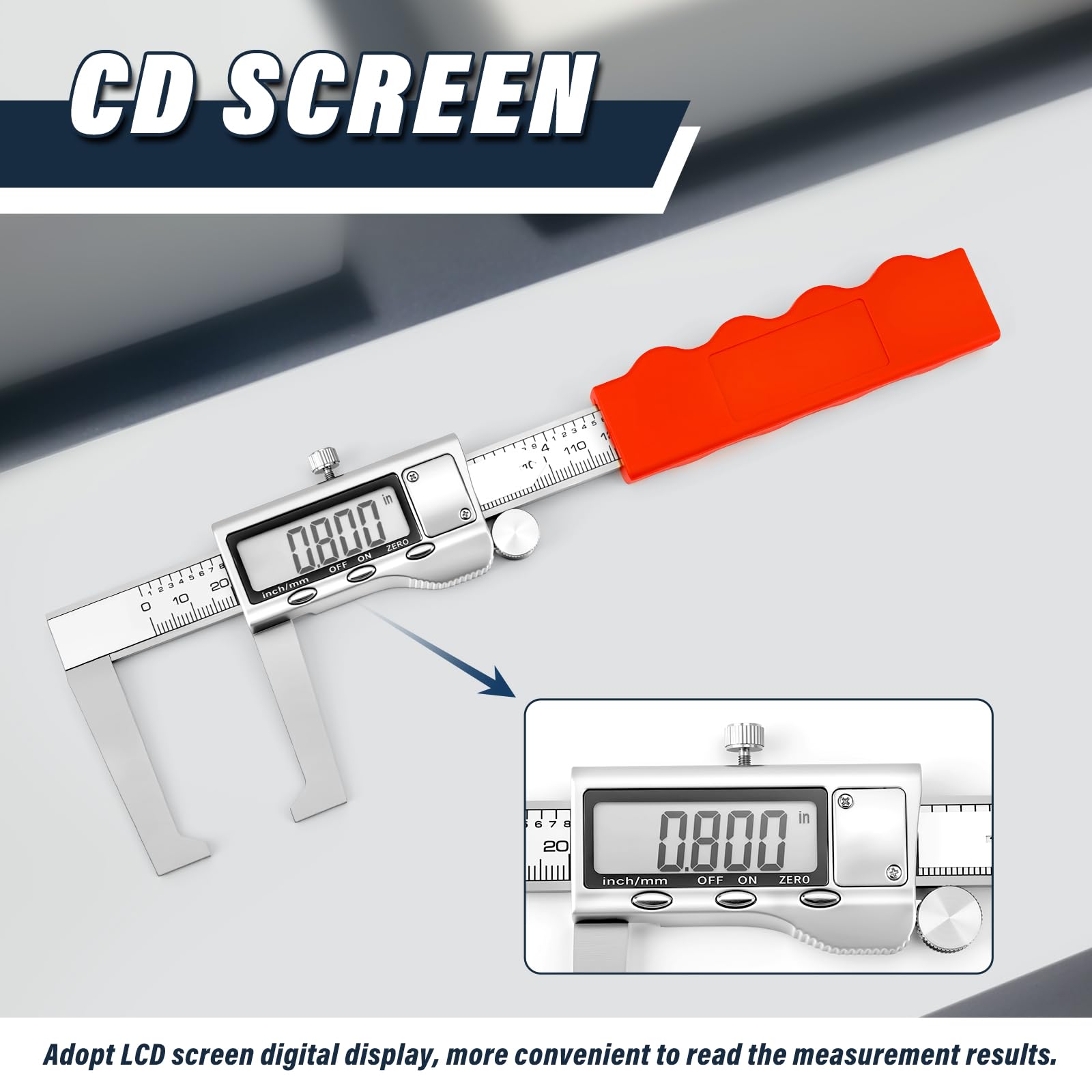 MEANLIN MEASURE Micromètre de rotor de frein à disque de 15,2 cm, outil de mesure numérique pour étriers à vernier, conversion pouce/métrique avec écran LCD pour frein à disque, outil de mesure de