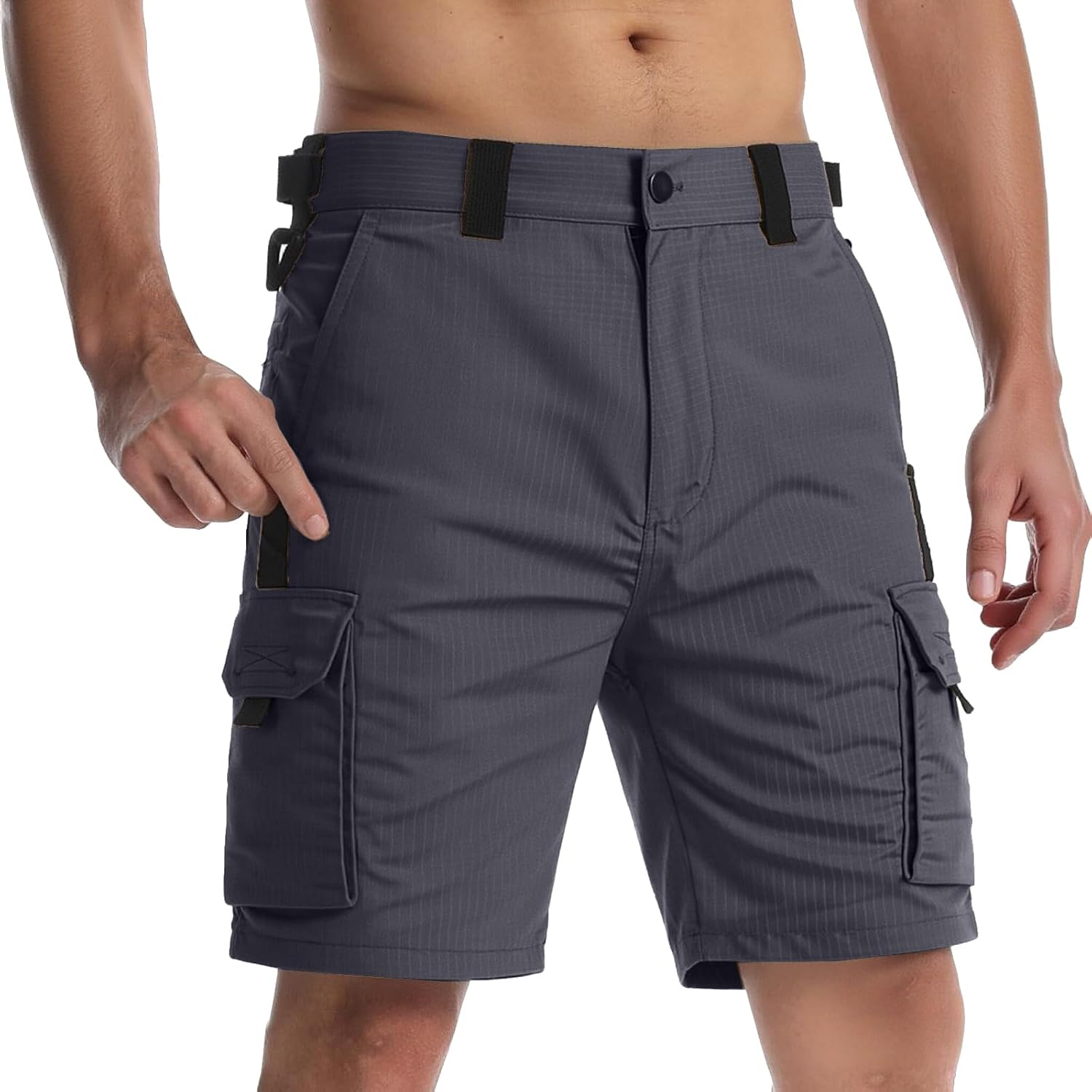 Cargo Shorts for Men Hiking Tactical Athletic Quick Dry Lightweight Breathable 5 Inch Inseam Pants Fishing Travel