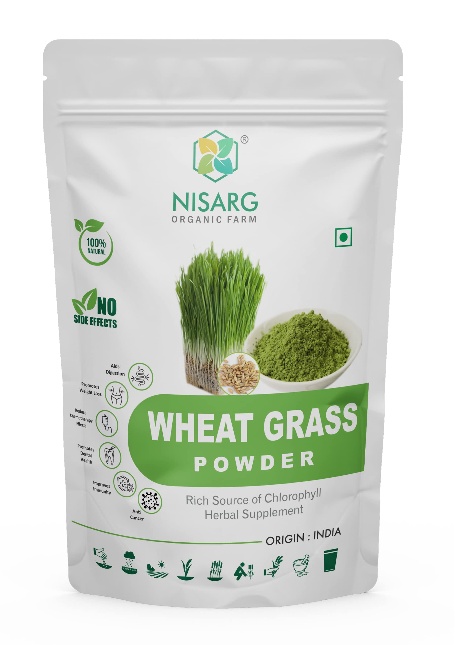 Nisarg Farm 100% Organic Wheatgrass Powder 200Gm Non-GMO Vegan Superfood Antioxidant Energy Detox Immunity Booster Skin Health (B07T8Q61JL) Amazon Price History, Amazon Price Tracker