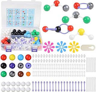207pcs Chemistry Molecular Model Kit, 79 Atoms 18 Electron Cloud Orbitals 110 Links Bonds, Organic Chemistry Molecule Set For Middle, High School, College Educational, Learning Structure and Reactions