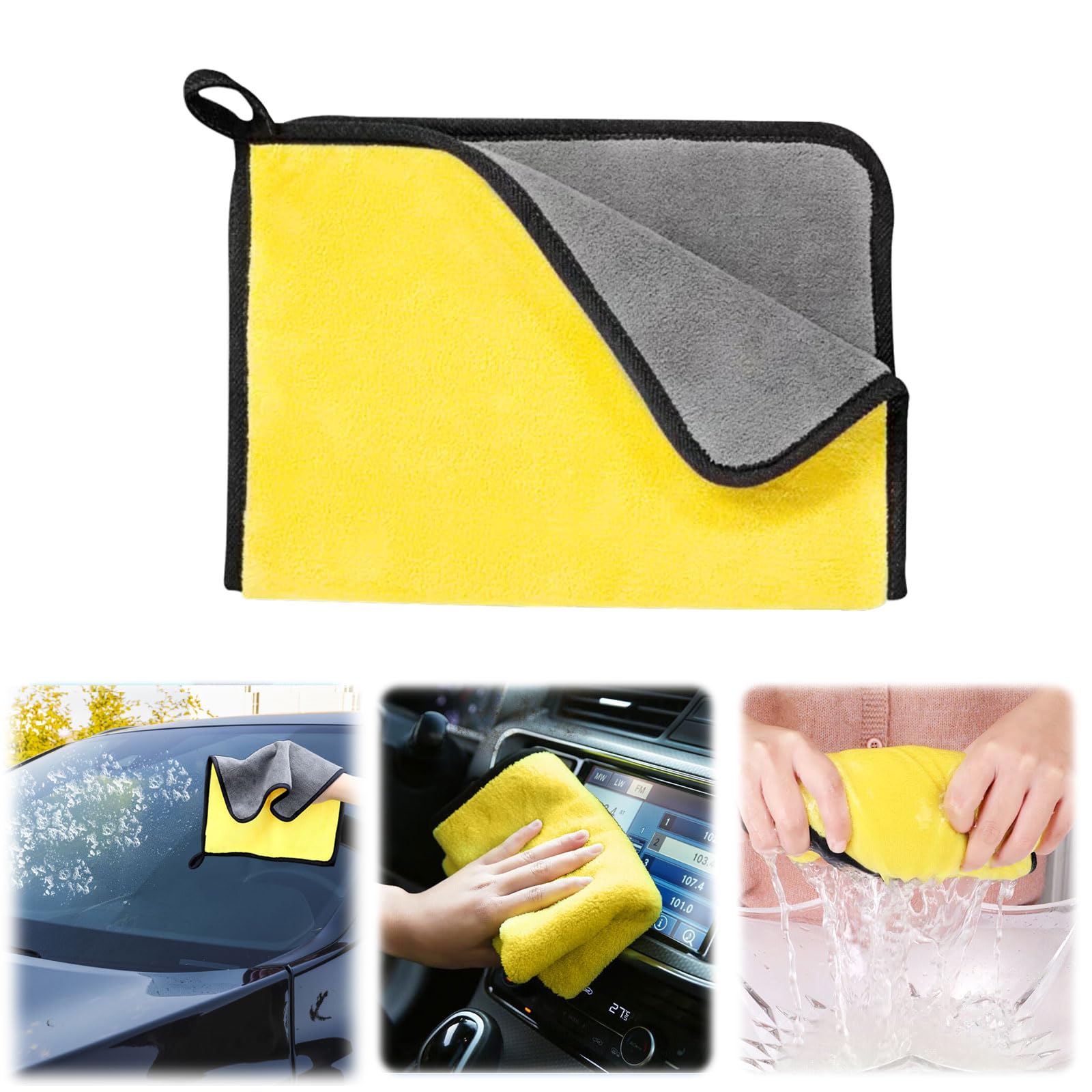 Microfiber Cleaning Cloth-Microfiber Towel Ultra Absorbent Towels Weave Grime Liquid Lint Free Streak Free Cleaning Rags for Car