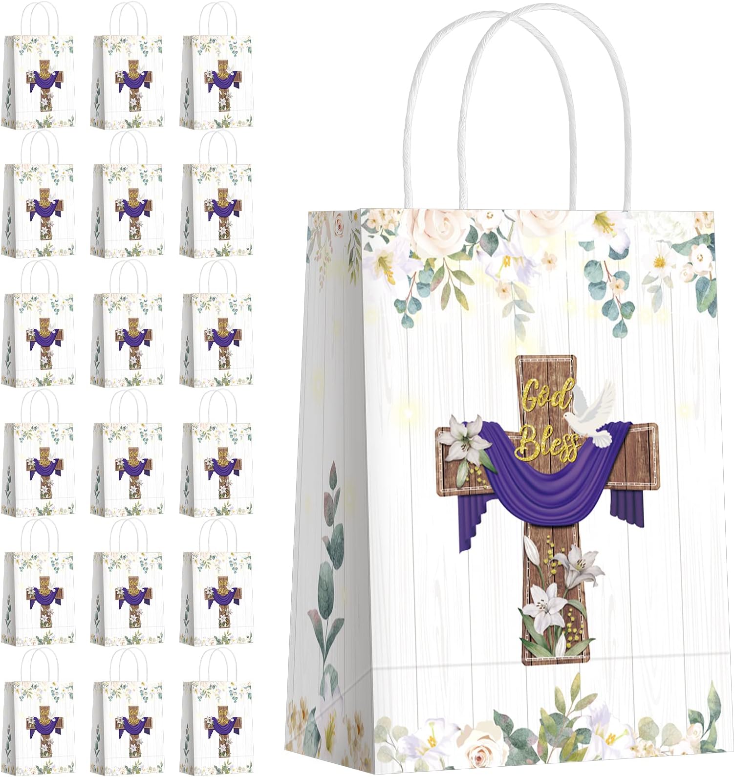 18 Pcs Baptism Gift Bags First Communion Gift Bags