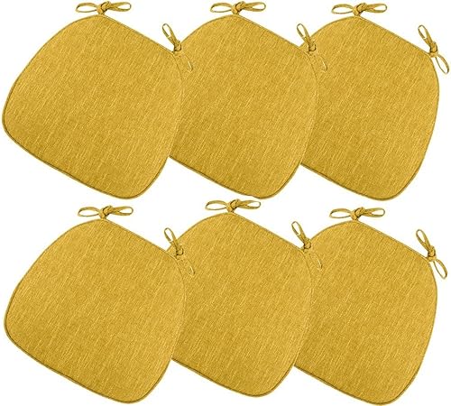 Miniatura 29 de ETULLE Cojines de silla para sillas de comedor, paquete de 2/4/6, almohadillas gruesas para sillas con lazos antideslizantes en forma de U, 16.1 x