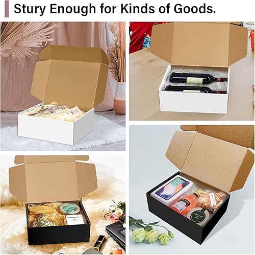 Miniatura 7 de Paquete de 30 cajas de envío blancas de 8 x 6 x 3 pulgadas, cajas de correo corrugado, cajas de embalaje para productos, caja de cartón reciclable,