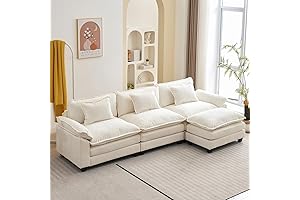 Dreamy Oasis: ComfyCloud Sectional with Ottoman for the Perfect Leisure