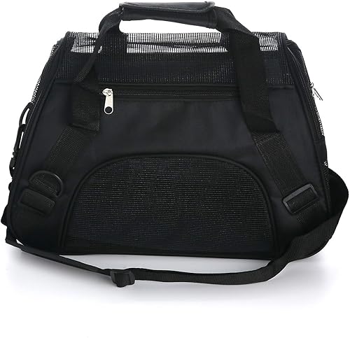 Vista 30 de Transportador para gatos pequeños, transportador de mascotas de lados suaves para gatos, cachorros, mascotas pequeñas, aprobado por aerolíneas