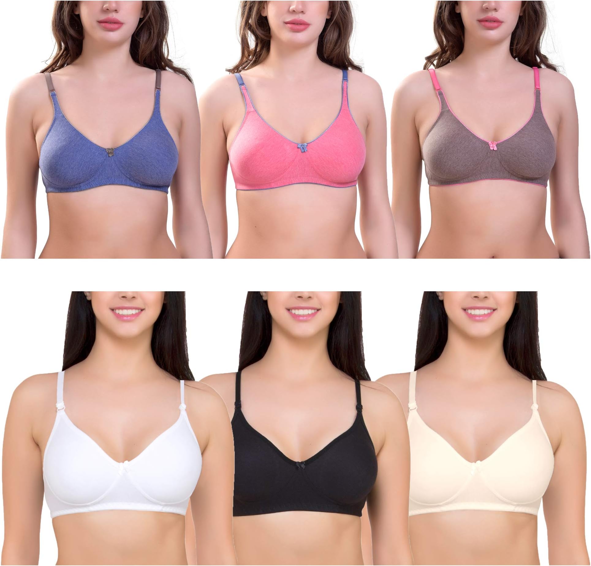 SkyBeautyWomen's Non Padded Every Day Bra Multi-Pack