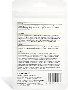 Kind Patches Energy Patches Extra Strong - Red Ginseng, L-Citrulline, and Guarana Extract - Vegan, Latex Free - 14 Count