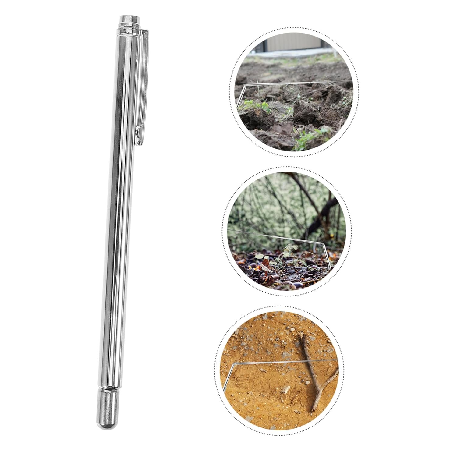 2pcs Highly Sensitive Dowsing Rods Stainless Steel Spirit Sticks for Treasure Detection Water Field Sensing