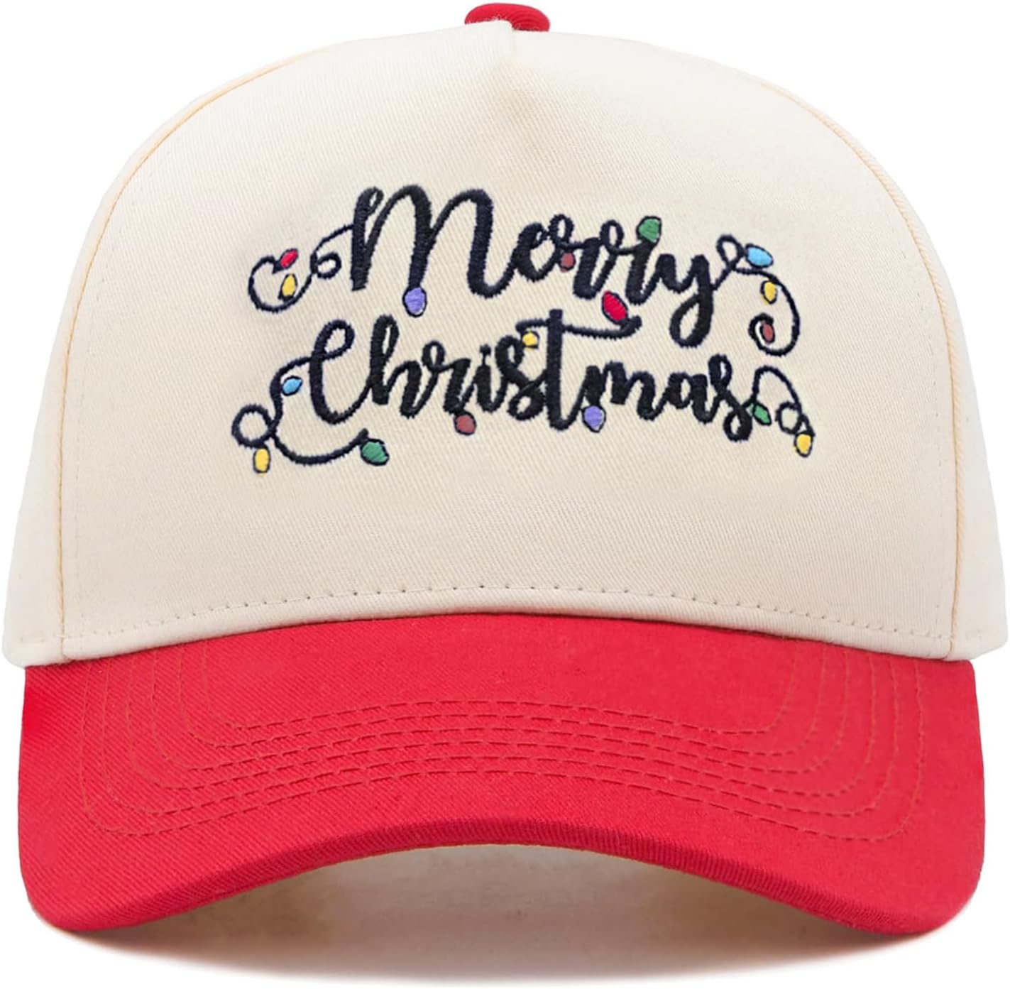 Merry Christmas Trucker Hat for Men Women, Embroidered Vintage Baseball Cap for Xmas Holiday New Year Party