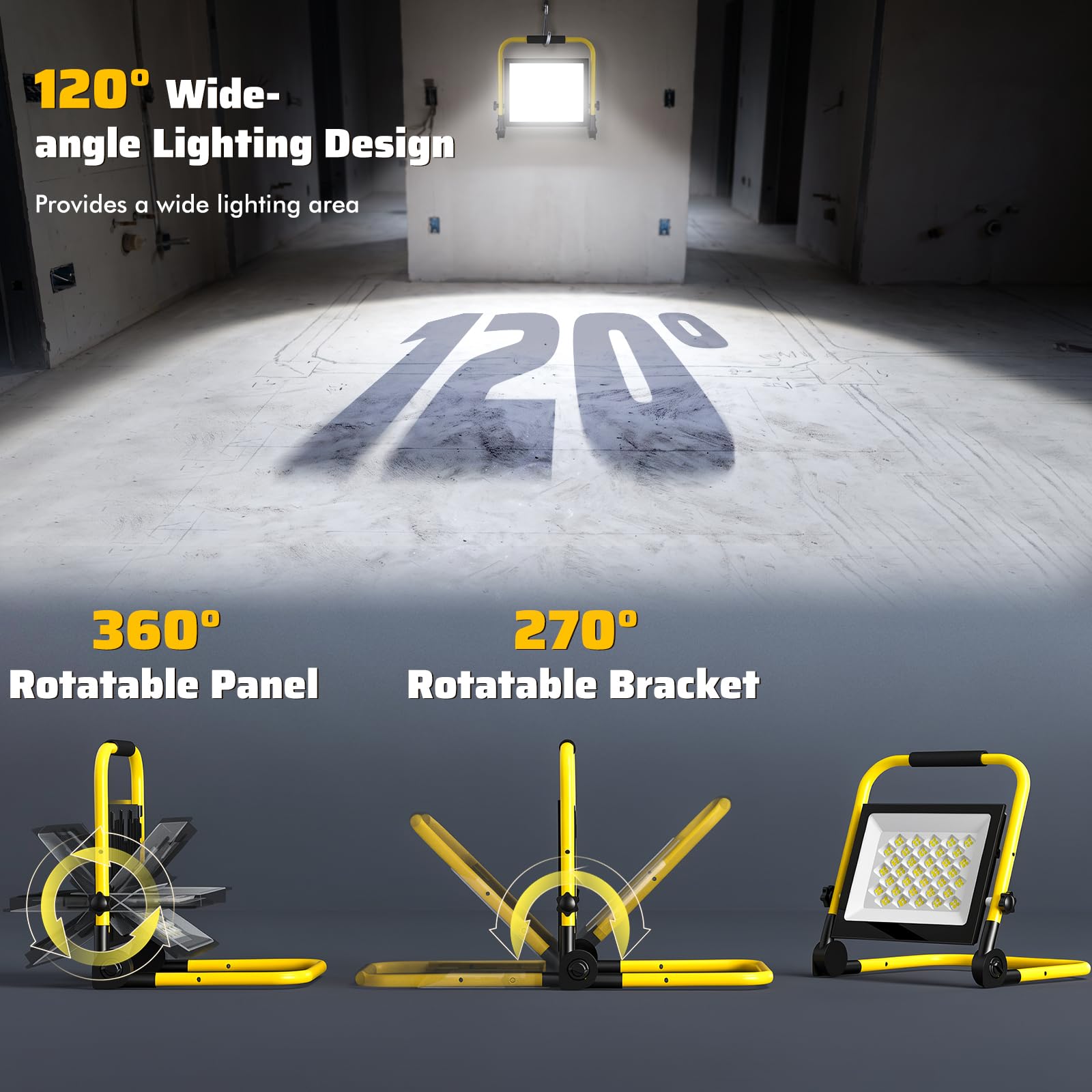 LED Baustrahler 200W 100W 50W Helligkeit Einstellbar LED Arbeitsleuchte