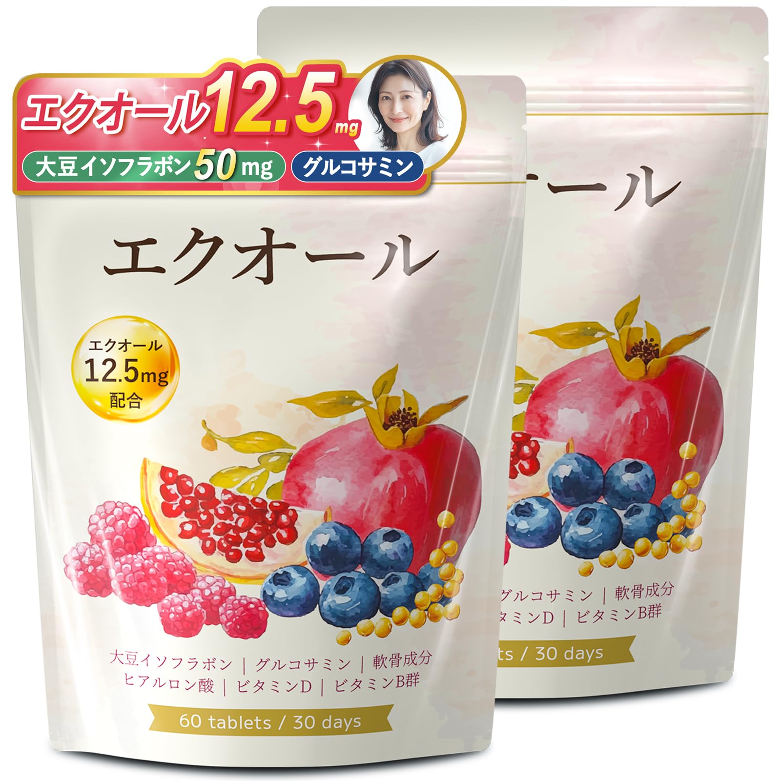 Amazon | Vanoble 12.5mg エクオール 30mg 大豆イソフラボン 