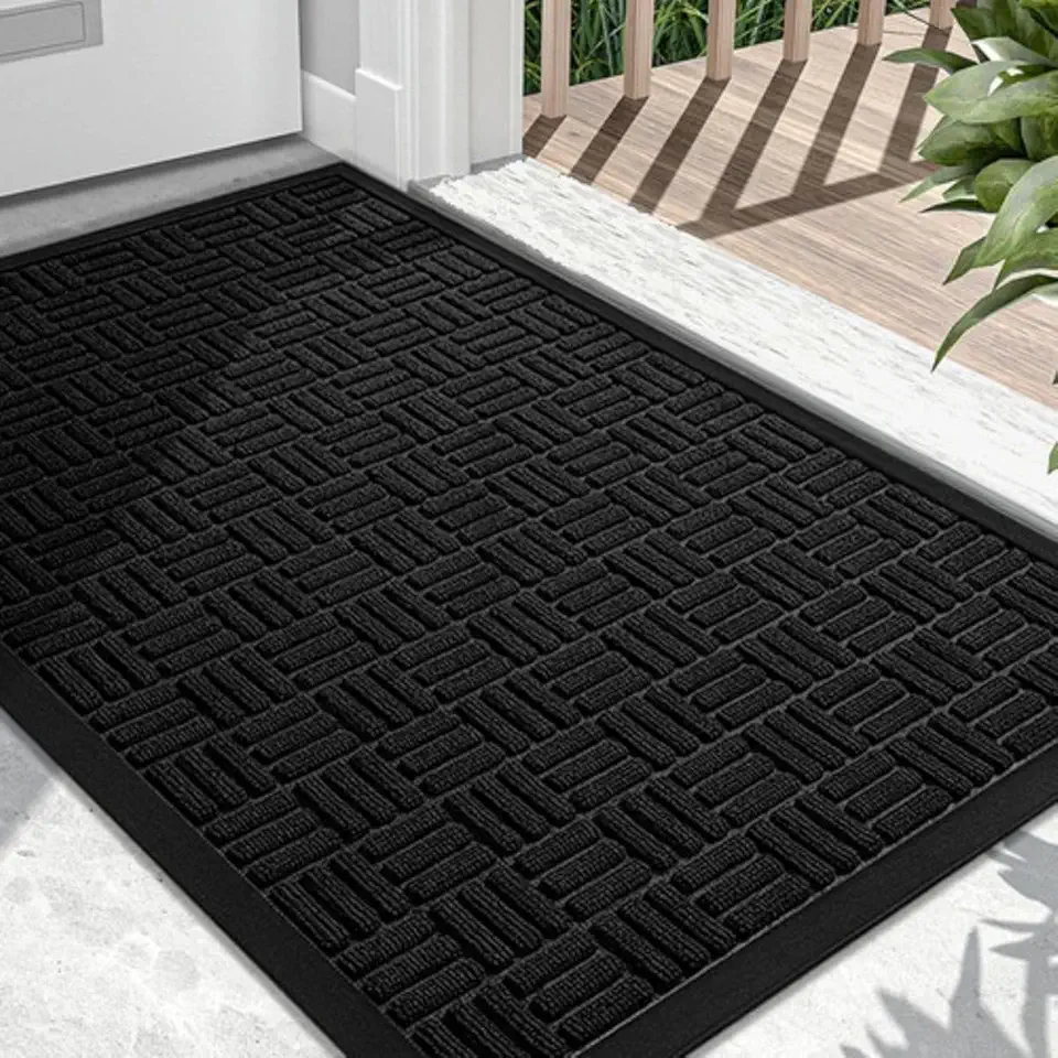 Capacho Médio 0,75 x 0,45 m - Tapete Antiderrapante (Preto 75x45)