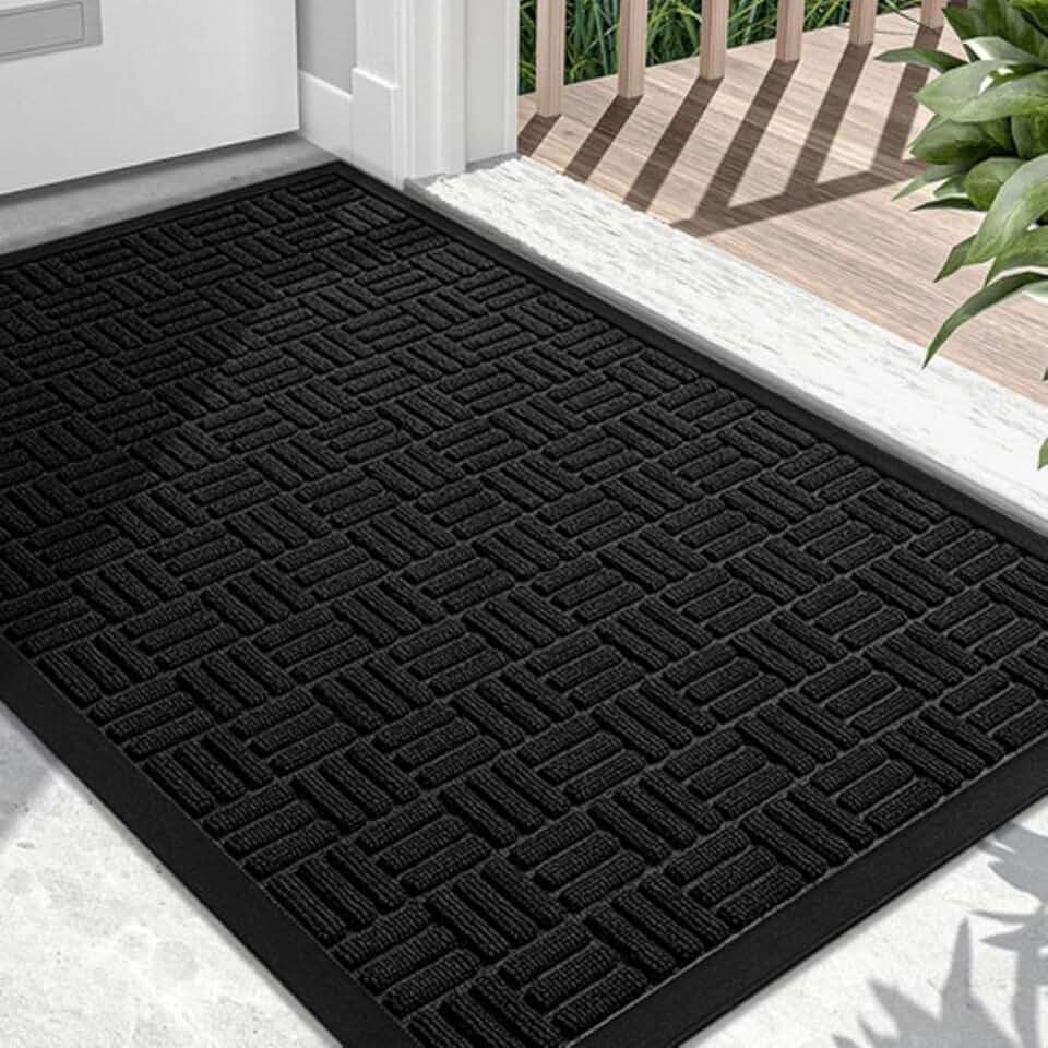 Capacho Médio 0,75 x 0,45 m - Tapete Antiderrapante (Preto 75x45)