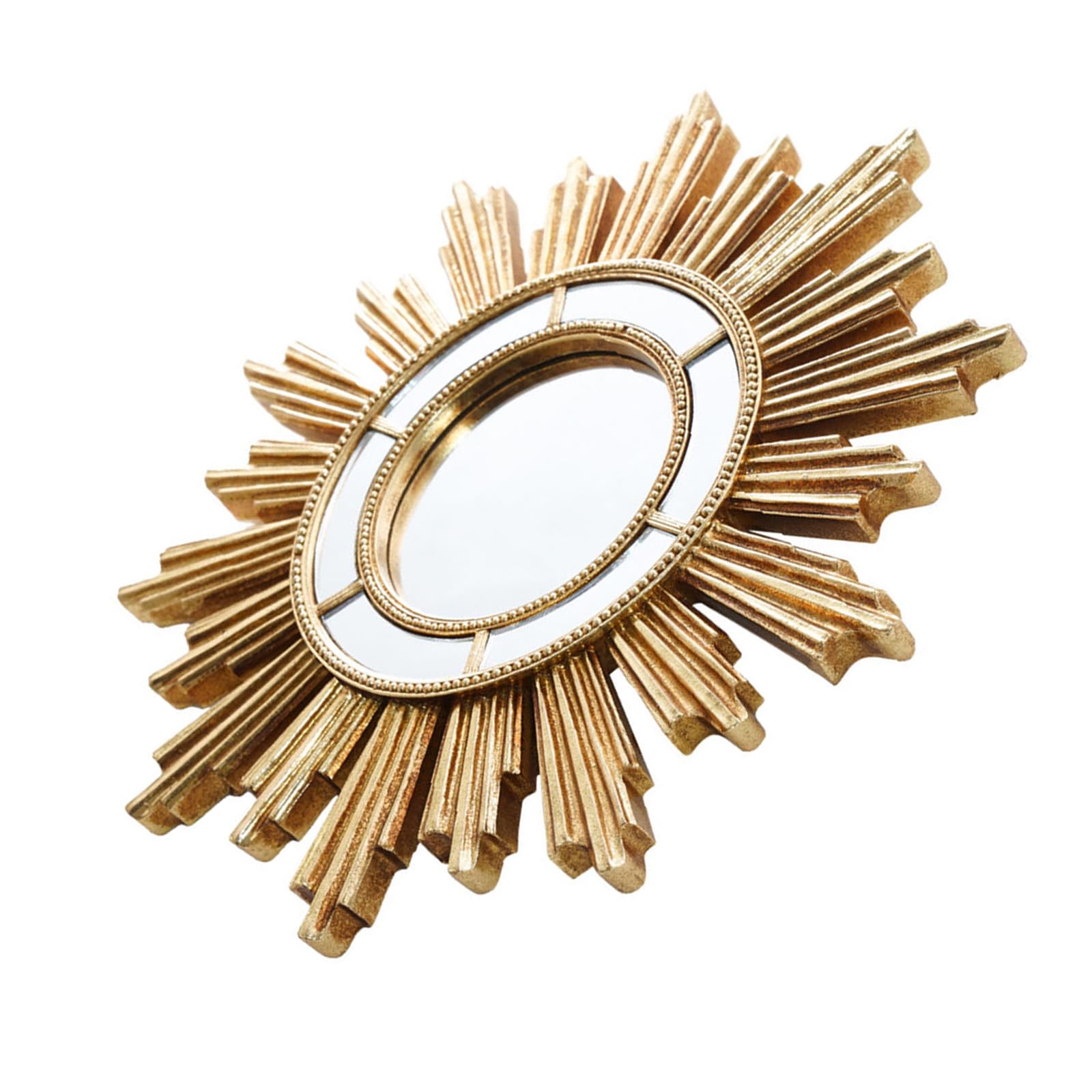 Miroir maquillage rond doré en résine pour illuminer les pièces sombres