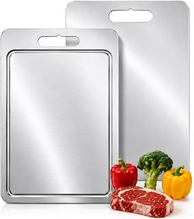 Pure Titanium Cutting Board, Double-Sided with Juice Groove, Classic Edge